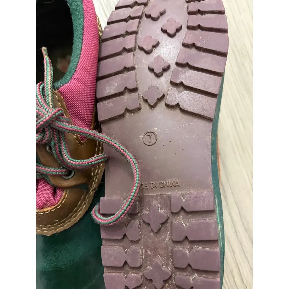 Chill Mark Duck Shoes Green Brown Lace Up Women’s Size 7